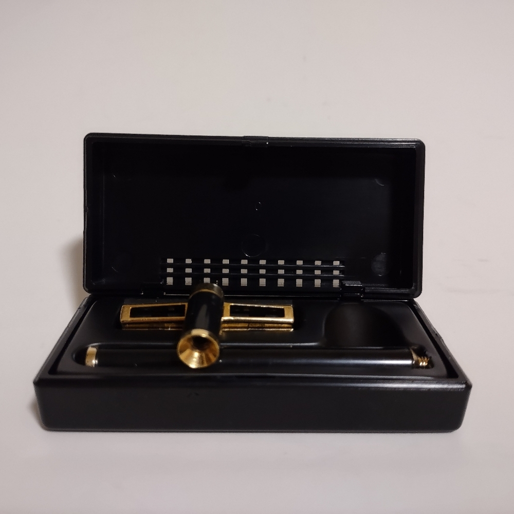 TONAL Razor In Case Made In ITALY Black And Gold Vintage